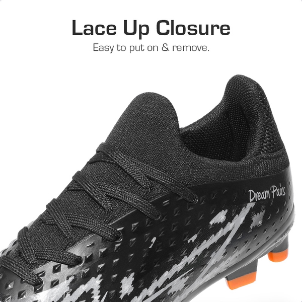 Boys' & Girls' Firm Groud Youth Soccer Cleats  - BLACK - 3